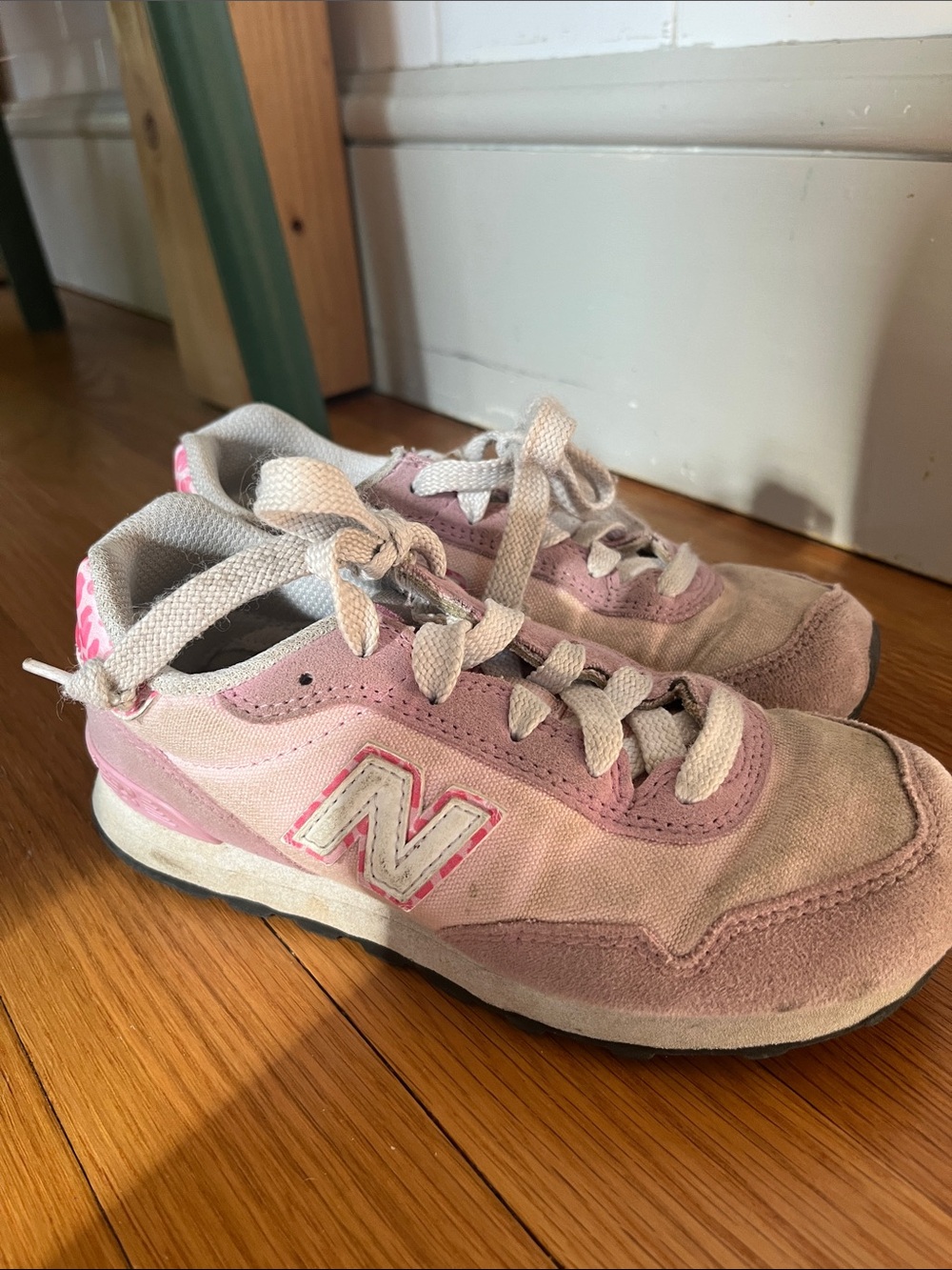 New Balance Pink and Kids Lace-Up Sneakers | Size 13